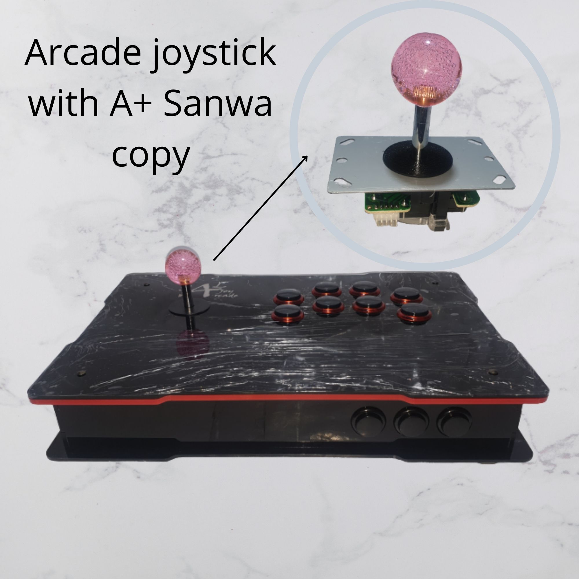 A+ SANWA COPY PS4 Usb Arcade joystick gamepad for Playstation 4, Playstation3, Windows and Android [Model: SSAP4]